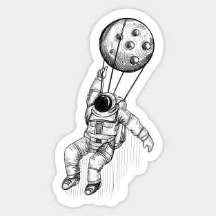 Astronaut landing With Moon Sticker
